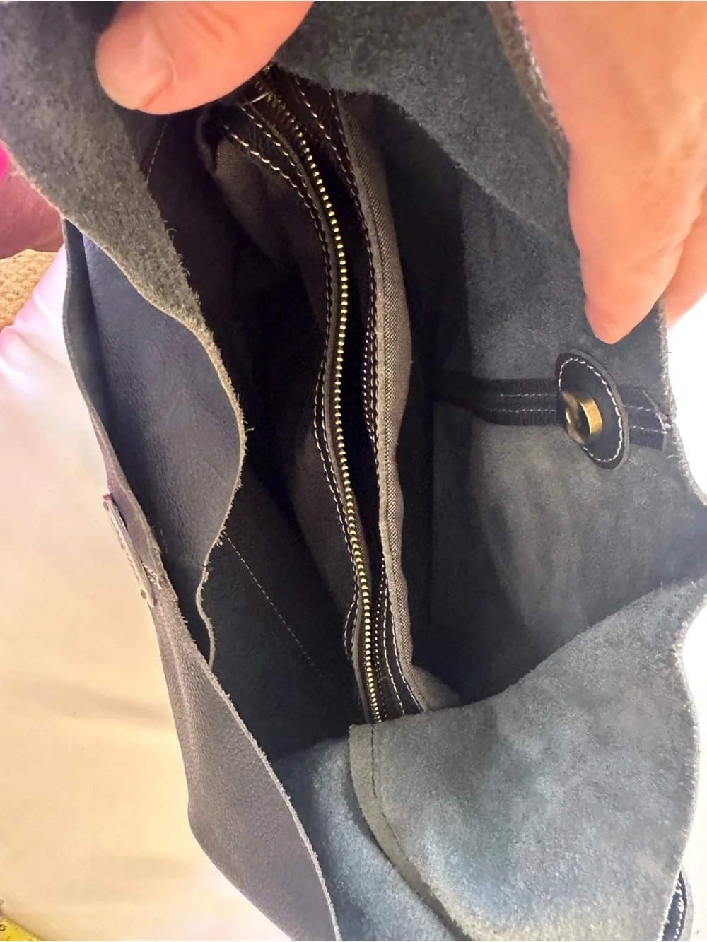 Mulberry Black Leather Hobo Bag with Brass Button